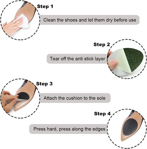 6 Pairs Anti-Slip Shoe Grips Sole Stick Protector, Non-Skid Pads for Shoes, Self-Adhesive Shoe Grips Anti Slip Shoe Pads (black) in Saudi Arabia