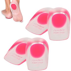 2 Pairs Women Gel Heel Cups, Soft Elastic Massage Heel Cushion Foot Pain Relief for Plantar Fasciitis Bone Spur Achilles Pain, 4.1 x 2.4 x 0.9in in Saudi Arabia