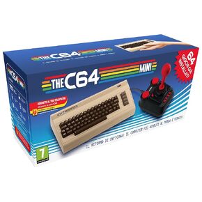 العاب الفيديو الرقمية الصغيرة C64 بلون فضي داكن (مستورد من الاتحاد الأوروبي) + عصا تحكم واحدة + 64 لعبة مثبتة مسبقًا in Saudi Arabia