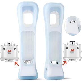 Machine-Ya Wii Motion Plus - وحدة تحكم خارجية بمستشعر الحركة عن بعد Wii U Motion Plus (قطعتان باللون الأبيض)
