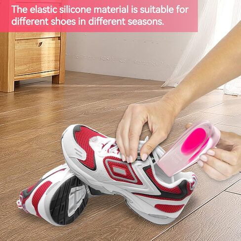 2 Pairs Women Gel Heel Cups, Soft Elastic Massage Heel Cushion Foot Pain Relief for Plantar Fasciitis Bone Spur Achilles Pain, 4.1 x 2.4 x 0.9in in Saudi Arabia