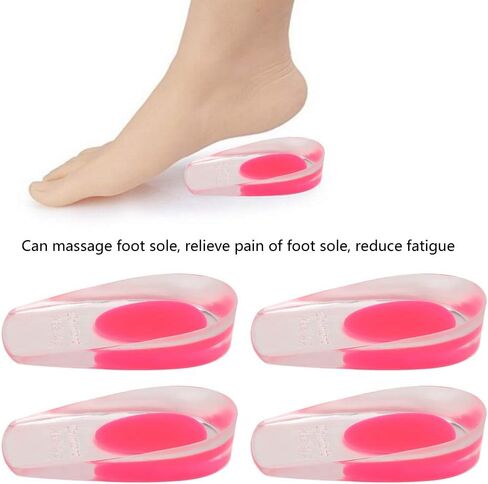 2 Pairs Women Gel Heel Cups, Soft Elastic Massage Heel Cushion Foot Pain Relief for Plantar Fasciitis Bone Spur Achilles Pain, 4.1 x 2.4 x 0.9in in Saudi Arabia
