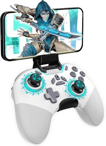aghi Hall Effect Wireless Gaming Controller with Phone Clip | for iPhone/Android/PC/Steam/TV/Switch/Switch 2 with Hall Joysticks, Lock Speed, Macro, 6-Axis Gyro, Vibration, Turbo, Pink in Kuwait