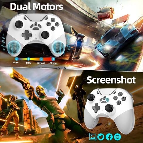aghi Hall Effect Wireless Gaming Controller with Phone Clip | for iPhone/Android/PC/Steam/TV/Switch/Switch 2 with Hall Joysticks, Lock Speed, Macro, 6-Axis Gyro, Vibration, Turbo, Pink in Kuwait