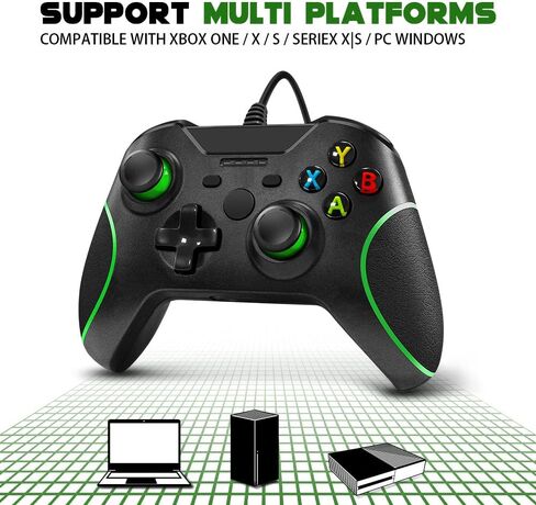 Zamia وحدة تحكم سلكية لأجهزة Xbox One، وحدة تحكم عصا التحكم باللون الأسود لأجهزة Xbox One/Series X/S/PC Windows مع مقبس صوت 3.5 مم in Kuwait