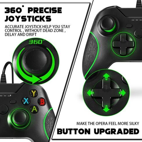 Zamia وحدة تحكم سلكية لأجهزة Xbox One، وحدة تحكم عصا التحكم باللون الأسود لأجهزة Xbox One/Series X/S/PC Windows مع مقبس صوت 3.5 مم in Kuwait