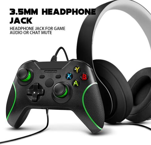 Zamia وحدة تحكم سلكية لأجهزة Xbox One، وحدة تحكم عصا التحكم باللون الأسود لأجهزة Xbox One/Series X/S/PC Windows مع مقبس صوت 3.5 مم in Kuwait