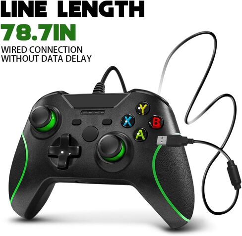 Zamia وحدة تحكم سلكية لأجهزة Xbox One، وحدة تحكم عصا التحكم باللون الأسود لأجهزة Xbox One/Series X/S/PC Windows مع مقبس صوت 3.5 مم in Kuwait