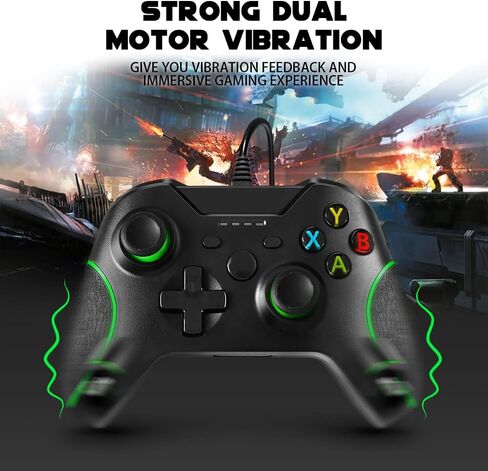 Zamia وحدة تحكم سلكية لأجهزة Xbox One، وحدة تحكم عصا التحكم باللون الأسود لأجهزة Xbox One/Series X/S/PC Windows مع مقبس صوت 3.5 مم in Kuwait