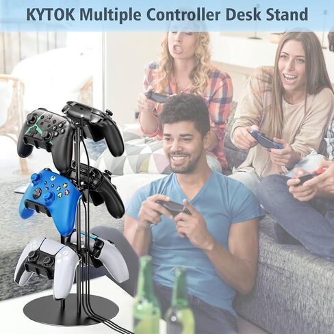Kytok Controller Stand 4 Tiers with Cable Organizer for Desk, Universal Controller Display Stand Compatible with Xbox PS5 PS4 Nintendo Switch, Headset Holder & Desk Mounts for 8 Packs Controller in Saudi Arabia