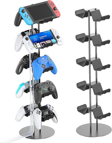 Kytok Controller Stand 4 Tiers with Cable Organizer for Desk, Universal Controller Display Stand Compatible with Xbox PS5 PS4 Nintendo Switch, Headset Holder & Desk Mounts for 8 Packs Controller in Saudi Arabia