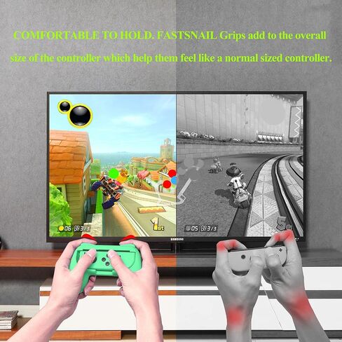 FASTSNAIL Switch Controller Grips for Nintendo Switch/OLED for JoyCons | Wear-Resistant Switch Controllers Holder Handle Kit, Ergonomic Design, 6 Non-Slip Thumb Grip Caps for Joycon 1 Accessories in Kuwait