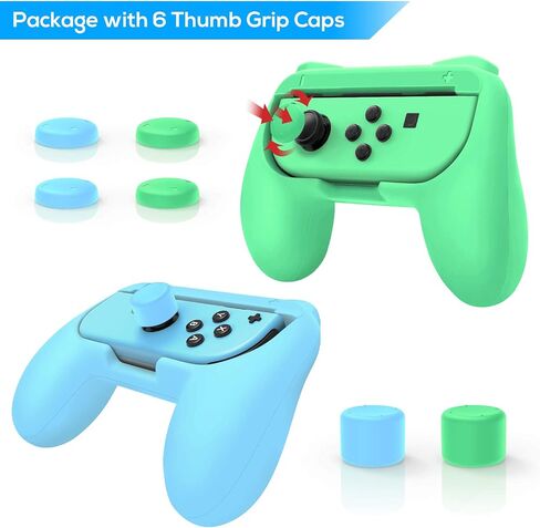 FASTSNAIL Switch Controller Grips for Nintendo Switch/OLED for JoyCons | Wear-Resistant Switch Controllers Holder Handle Kit, Ergonomic Design, 6 Non-Slip Thumb Grip Caps for Joycon 1 Accessories in Kuwait
