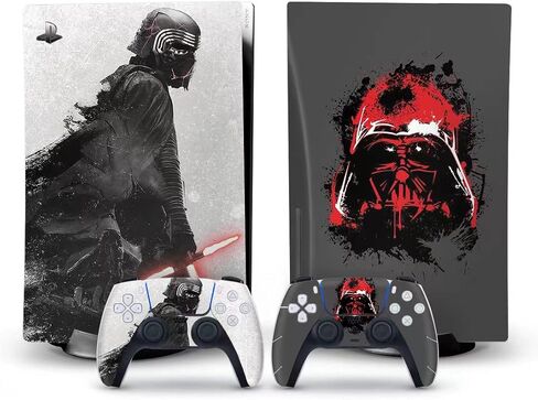 Toxxos PS5 Skin Disc Edition Anime وحدة التحكم ووحدة التحكم غطاء الفينيل يلتف لإصدار قرص PlayStation 5 إصدار CD-ROM باللون الأرجواني والأخضر in Kuwait
