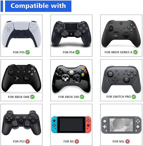 حلقات دقيقة من Murciful تهدف إلى مساعدة الحركة على التحكم في الهدف لـ PS5، PlayStation Project Q، PS4، Xbox Series X/S، Xbox One X/S، Xbox 360، Lenovo، Switch Pro (قطعتان باللون الأسود) in Kuwait