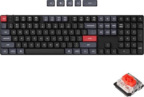لوحة مفاتيح ميكانيكية مخصصة Keychron K5 Pro QMK/VIA فائقة النحافة تعمل بالبلوتوث/سلك USB ميكانيكية مخصصة، 108 مفتاحًا قابلة للبرمجة ماكرو RGB بإضاءة خلفية PBT، أغطية مفاتيح منخفضة المستوى Gateron Brown Switch لنظام التشغيل Mac Windows Linux in Kuwait