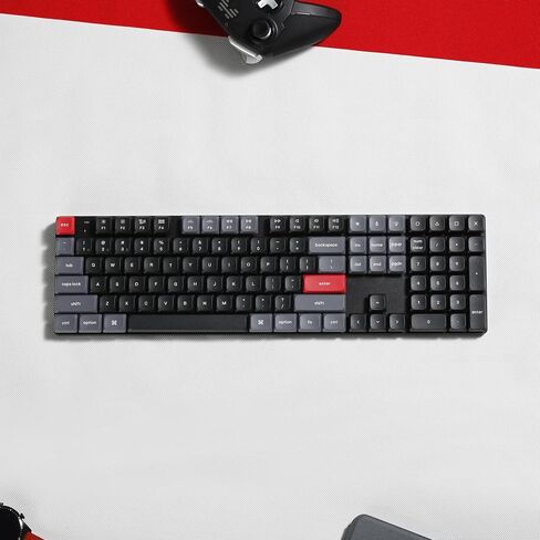 لوحة مفاتيح ميكانيكية مخصصة Keychron K5 Pro QMK/VIA فائقة النحافة تعمل بالبلوتوث/سلك USB ميكانيكية مخصصة، 108 مفتاحًا قابلة للبرمجة ماكرو RGB بإضاءة خلفية PBT، أغطية مفاتيح منخفضة المستوى Gateron Brown Switch لنظام التشغيل Mac Windows Linux in Kuwait