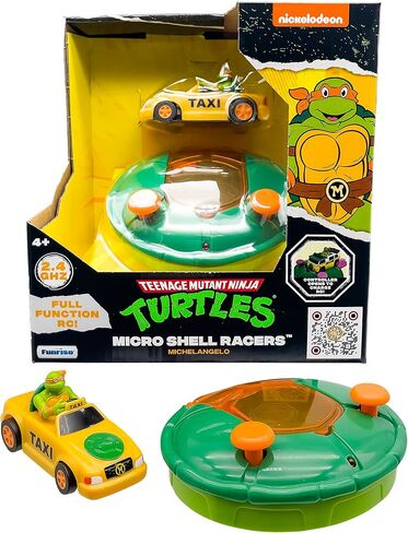 Teenage Mutant Ninja Turtles 3" Micro Shell Racers: Michelangelo RC Vehicle with Half Shell Controller, Ages 5+ in Kuwait