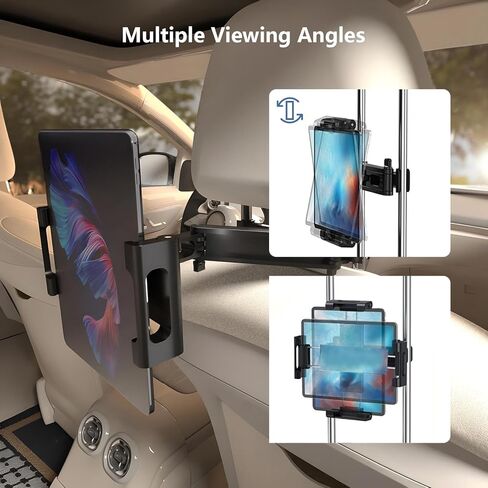 Lumigens حامل الكمبيوتر اللوحي للسيارة - حامل iPad للمقعد الخلفي للسيارة - حامل الكمبيوتر اللوحي للسيارة المقعد الخلفي للأطفال البالغين - حامل الكمبيوتر اللوحي ipad في السيارة in Kuwait