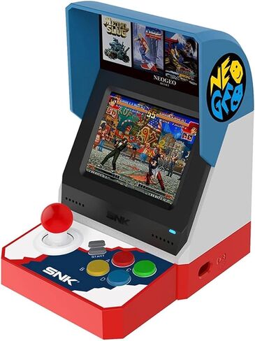 الإصدار الياباني من Neogeo Mini Arcade مع 40 لعبة SNK كلاسيكية محملة مسبقًا، وشاشة LCD مقاس 3.5 بوصة، ومنفذ HDMI ومنفذين للوحة الألعاب in Kuwait