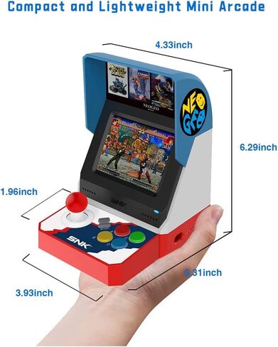 الإصدار الياباني من Neogeo Mini Arcade مع 40 لعبة SNK كلاسيكية محملة مسبقًا، وشاشة LCD مقاس 3.5 بوصة، ومنفذ HDMI ومنفذين للوحة الألعاب in Kuwait