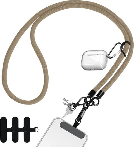 Neepanda Cell Phone Lanyard, Nylon Crossbody Phone Strap, 0.4 Inch Thick Adjustable Neck Lanyard with 3 PCS Phone Patch for All Smartphone (Pink) in Saudi Arabia