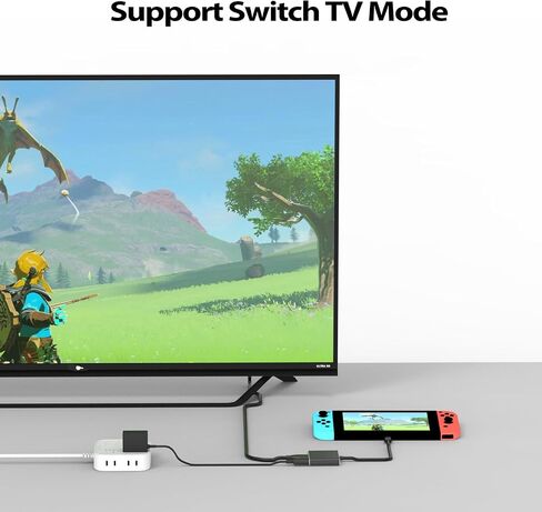 VGAME Switch Charger for Nintendo Switch/Switch OLED/Switch Lite - Fully Charged AC Power Supply Within 2.5H with 5FT USB C Cable, Compatible Android Phone and Switch Dock (Black) in Saudi Arabia