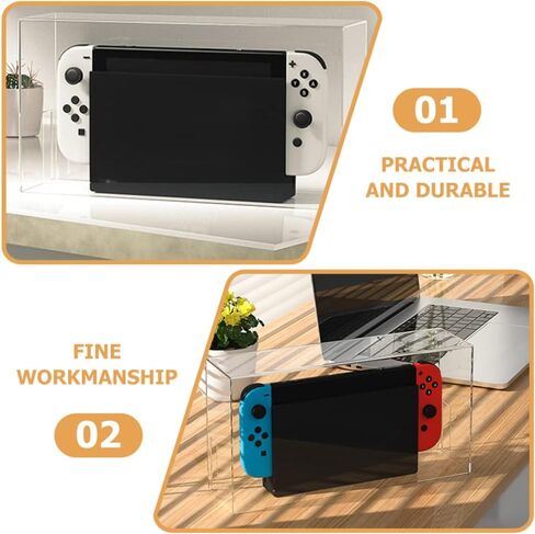 كابيلوك علبة علبة اكريليك شفافة مضادة للخدش من الغبار وحامل خرطوشة متوافقة مع نينتندو سويتش مع حافظة عرض شفافة in Kuwait