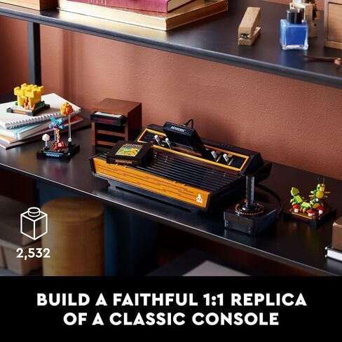 مجموعة بناء LEGO Icons Atari 2600 10306 - وحدة تحكم ألعاب فيديو قديمة ونسخ طبق الأصل من خرطوشة الألعاب، تتميز بمجسم صغير وعصا تحكم، هدية حنين إلى الثمانينيات للاعبين والكبار in Saudi Arabia