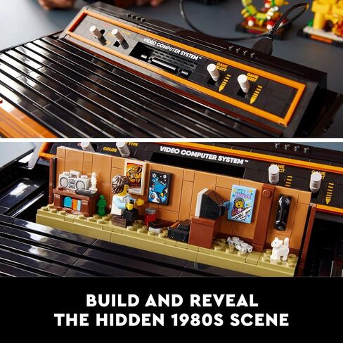 مجموعة بناء LEGO Icons Atari 2600 10306 - وحدة تحكم ألعاب فيديو قديمة ونسخ طبق الأصل من خرطوشة الألعاب، تتميز بمجسم صغير وعصا تحكم، هدية حنين إلى الثمانينيات للاعبين والكبار in Saudi Arabia