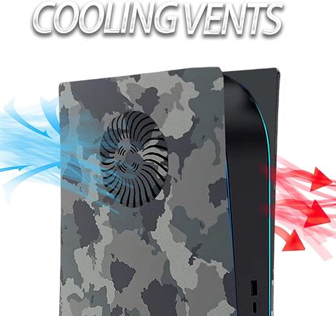 Cover Plates with Cooling Vent for PS5 Disc Edition Console, Accessories for PlayStation 5 Face Plates Side Panels Shell Replacement Protective Faceplates (Wood Grain) in Kuwait