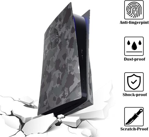 Cover Plates with Cooling Vent for PS5 Disc Edition Console, Accessories for PlayStation 5 Face Plates Side Panels Shell Replacement Protective Faceplates (Wood Grain) in Kuwait