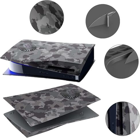 Cover Plates with Cooling Vent for PS5 Disc Edition Console, Accessories for PlayStation 5 Face Plates Side Panels Shell Replacement Protective Faceplates (Wood Grain) in Kuwait