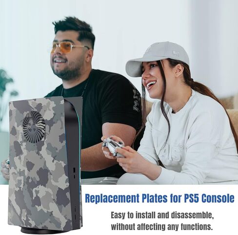 Cover Plates with Cooling Vent for PS5 Disc Edition Console, Accessories for PlayStation 5 Face Plates Side Panels Shell Replacement Protective Faceplates (Wood Grain) in Kuwait