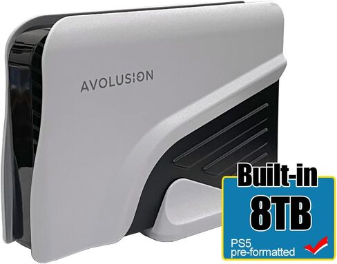 افولوشن قرص صلب خارجي للالعاب بمنفذ USB 3.0 سعة 8 تيرابايت من برو-زد لجهاز تشغيل العاب الفيديو الرقمية PS5 (ابيض) - ضمان لمدة عامين in Saudi Arabia