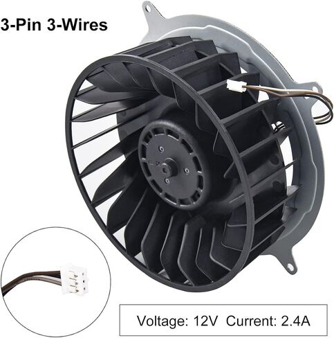 New Replacement PS5 CPU Cooling Fan, Internal Cooler Fan Replacement for Sony PlayStation 5 PS5 CFI-1015A CFI-1115A CFI-1118A CFI-1215A Series 12V 2.15A 23 Blades Fan 17 Blades in Saudi Arabia