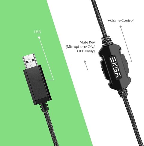 سماعة ألعاب لاسلكية EKSA، سماعات ألعاب USB 2.4 جيجا هرتز مع ميكروفون للكمبيوتر الشخصي، PS5، PS4، نينتندو سويتش، سماعة ألعاب صوت محيطي 7.1، ضوء RGB، تصميم مريح، سلك 3.5 ملم لسلسلة Xbox in Kuwait