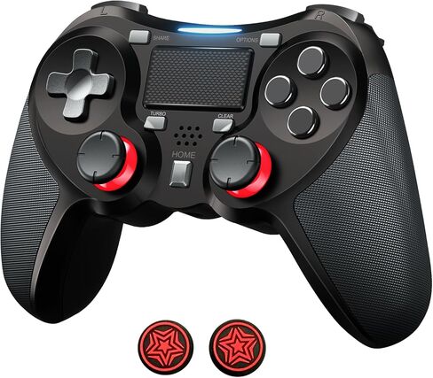 وحدة تحكم لاسلكية TERIOS لأجهزة PS4/PS4 Pro/PS4 Slim، (بدون انجراف) وحدة تحكم ألعاب احترافية مع عصا تحكم بتأثير القاعة/مكبر صوت مدمج/قابلة للبرمجة/وظيفة توربو/اهتزاز مزدوج محسّن (إصدار ترقية) in Saudi Arabia