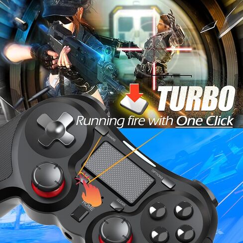 وحدة تحكم لاسلكية TERIOS لأجهزة PS4/PS4 Pro/PS4 Slim، (بدون انجراف) وحدة تحكم ألعاب احترافية مع عصا تحكم بتأثير القاعة/مكبر صوت مدمج/قابلة للبرمجة/وظيفة توربو/اهتزاز مزدوج محسّن (إصدار ترقية) in Saudi Arabia