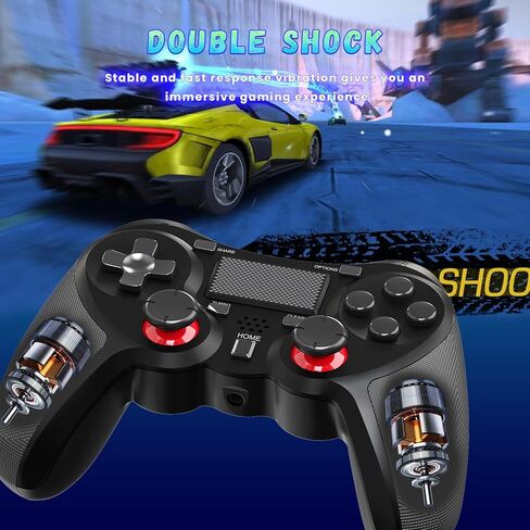 وحدة تحكم لاسلكية TERIOS لأجهزة PS4/PS4 Pro/PS4 Slim، (بدون انجراف) وحدة تحكم ألعاب احترافية مع عصا تحكم بتأثير القاعة/مكبر صوت مدمج/قابلة للبرمجة/وظيفة توربو/اهتزاز مزدوج محسّن (إصدار ترقية) in Saudi Arabia