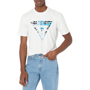 تي شيرت GUESS رجالي بتصميم Racer Stripe طويل الأكمام in Kuwait