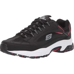 Skechers Men's Stamina Cutback Low Top Sneaker Shoes Black Red 10.5 in Saudi Arabia