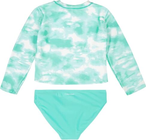 Calvin Klein Girls' Two-Piece Rashguard Swimsuit Set with UPF 50+ Sun Protection in Saudi Arabia
