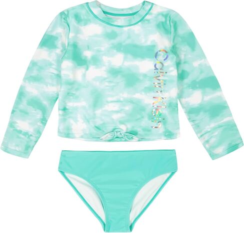 Calvin Klein Girls' Two-Piece Rashguard Swimsuit Set with UPF 50+ Sun Protection in Saudi Arabia