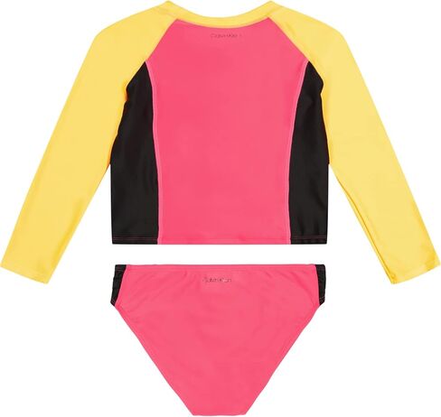 Calvin Klein Girls' Two-Piece Rashguard Swimsuit Set with UPF 50+ Sun Protection in Saudi Arabia
