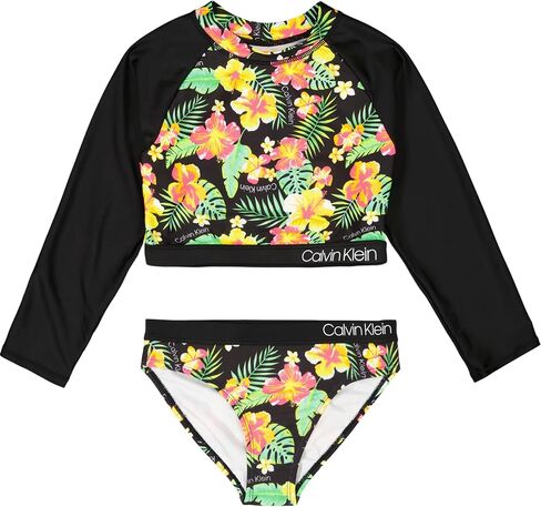 Calvin Klein Girls' Two-Piece Rashguard Swimsuit Set with UPF 50+ Sun Protection in Saudi Arabia