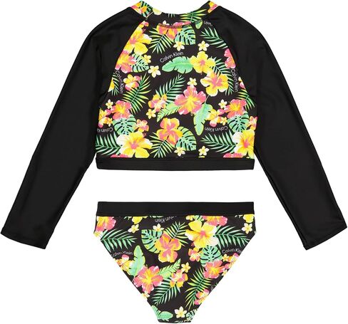 Calvin Klein Girls' Two-Piece Rashguard Swimsuit Set with UPF 50+ Sun Protection in Saudi Arabia