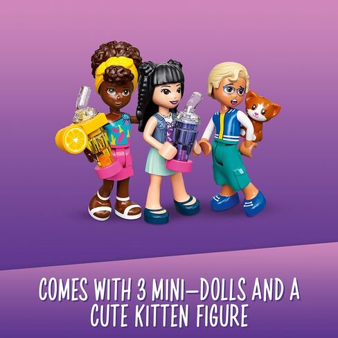 LEGO Friends Street Food Market 41701; New Food-Play Building Kit Promotes Imaginative Play; includes Emma and Kitten Toy; Birthday Gift for Kids Aged 6+ (592 Pieces) in Saudi Arabia