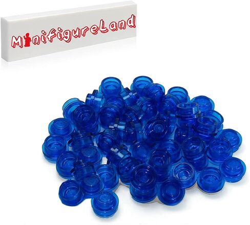 LEGO Parts and Accessories - Transparent Dark Blue Round 1 X 1 Plates (100 Pieces) in Saudi Arabia