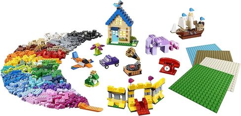 LEGO 11717 Classic Bricks Bricks Plates, Large Creative Building Toy for Kids, Gift for Boys and Girls Age 4 Plus with Wheels, Windows & 4 Baseplates in Saudi Arabia